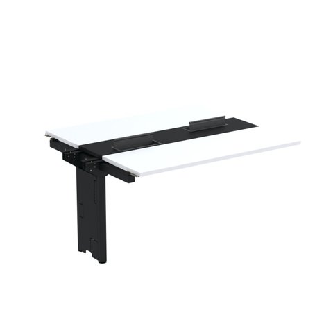 Complemento de Mesa Plataforma para Coworking para 2 Pessoas 130x120 130cm Industrial Branco e Preto