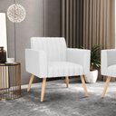 Ver imagem 2 de Poltrona Viena Gomada Corino Pés Palito Natural - D’Rossi Branco