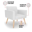 Ver imagem 6 de Poltrona Viena Gomada Corino Pés Palito Natural - D’Rossi Branco