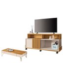 Ver imagem 1 de Rack Bancada Graci 1.3 com Mesa de Centro Cadenza Cinamomo Off White – Hb Móveis