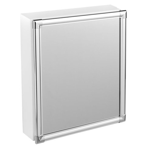 Armário Plástico Branco com Perfil de Alumínio de Sobrepor 36 x 45 x 11 cm AL42