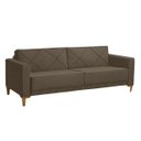 Ver imagem 1 de Sofá Tucson 3 Lugares 205cm Veludo D26 e D16 - Meu Estofado:marrom Café