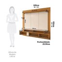 Ver imagem 3 de Painel para TV até 60 Polegadas 152cm x 160cm com 2 Portas Basculantes Aquiles Espresso Móveis