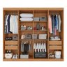 Guarda-roupa Casal 100% Mdf 8 Portas e 4 Gavetas Herrera com Espelho - Tudo de Móveis Cinamomo/off - 3