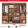 Guarda-roupa Casal 100% Mdf 8 Portas e 4 Gavetas Herrera com Espelho - Tudo de Móveis Cinamomo/off - 2