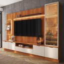 Ver imagem 6 de Estante Home com Torre e Cristaleira 270cm Tv 75 Pol Atenas Lukaliam Jequitiba/off White