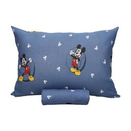 Jogo de Lençol 2 e 3 Peças Portallar Disney Mickey Circle Azul Solteiro - 1