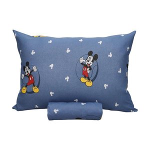 Jogo de Lençol 2 e 3 Peças Portallar Disney Mickey Circle Azul Solteiro