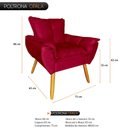 Ver imagem 3 de Poltrona Decorativa Opala Pés Palito Quarto de Menino Tecido Vermelho - Borsuk