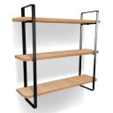 Ver imagem 1 de Prateleira Tripla Nicho Hone Modelo Industrial Decoração Casa 60x15 Preta/jade