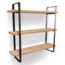 Prateleira Tripla Nicho Hone Modelo Industrial Decoração Casa 60x15 Preta/jade - 1