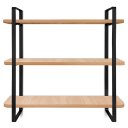 Ver imagem 3 de Prateleira Tripla Nicho Hone Modelo Industrial Decoração Casa 60x15 Preta/jade