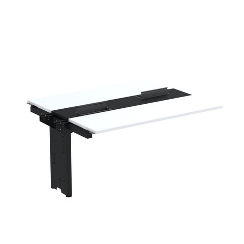 Complemento de Mesa Plataforma para Coworking para 2 Pessoas 150x120 150cm Industrial Branco e Preto