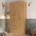Ver imagem 1 de Guarda-roupa Infantil 92cm 3 Portas e 2 Gavetas Encanto Multimóveis Mp4447 Madeirado