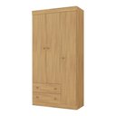 Ver imagem 2 de Guarda-roupa Infantil 92cm 3 Portas e 2 Gavetas Encanto Multimóveis Mp4447 Madeirado
