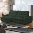 Ver imagem 2 de Sofá Retrátil Reclinável para Sala de Estar Living 250cm Ártico F04 Veludo Verde - Lyam Decor