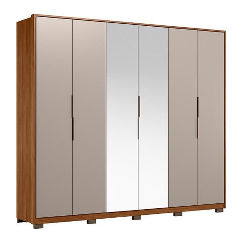 Guarda Roupa Casal Atrice 6 Portas Prime com 2 Espelhos e Pés - Demartêz