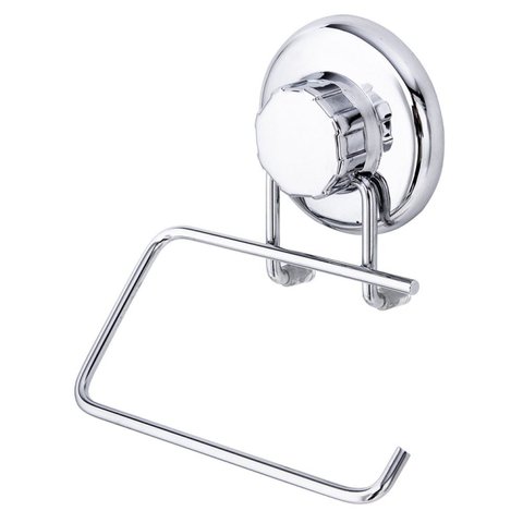 Porta-Papel Higiênico em Inox com Ventosa Cinza/Cromado Astra