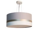 Ver imagem 1 de Lustre Pendente Cinza Faixas Bronze Cúpula 30x15 Tom Luz