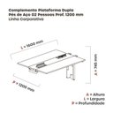 Ver imagem 3 de Complemento de Mesa Plataforma para Coworking para 2 Pessoas 160x120