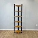 Ver imagem 1 de Estante Linea 6 Prateleiras Madeira Pinus 36.5cm Nozes e Preto