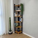 Ver imagem 5 de Estante Linea 6 Prateleiras Madeira Pinus 36.5cm Nozes e Preto