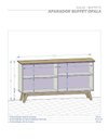 Ver imagem 3 de Aparador Buffet Opala Design Retrô Tampo MDF25MM Chanfrado:Freijo/Fendi