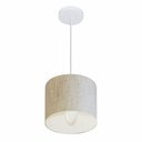 Ver imagem 1 de Lustre Pendente Cilíndrico Md-4046 Cúpula em Tecido 18x18cm Rustico Bege - Bivolt