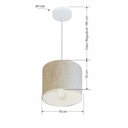Ver imagem 2 de Lustre Pendente Cilíndrico Md-4046 Cúpula em Tecido 18x18cm Rustico Bege - Bivolt