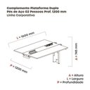 Ver imagem 3 de Complemento de Mesa Plataforma para Coworking para 2 Pessoas 160x120