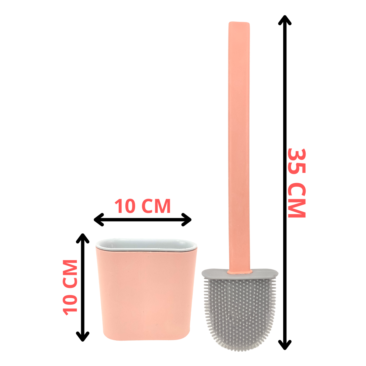 Escova de Silicone Limpador Vaso Sanitário Privada Base Suporte para Banheiro Rosa - 2