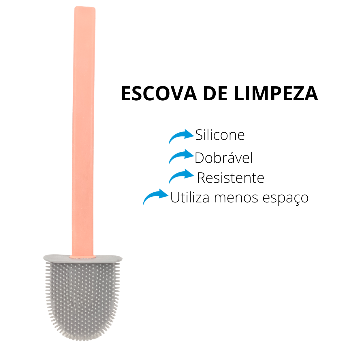Escova de Silicone Limpador Vaso Sanitário Privada Base Suporte para Banheiro Rosa - 3