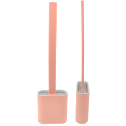 Escova de Silicone Limpador Vaso Sanitário Privada Base Suporte para Banheiro Rosa - 5