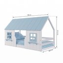 Ver imagem 3 de Cama Montessoriano Casinha Encantada Madeira Maciça Branco/ Azul | Housin