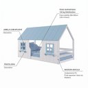 Ver imagem 4 de Cama Montessoriano Casinha Encantada Madeira Maciça Branco/ Azul | Housin