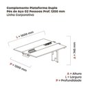 Ver imagem 3 de Complemento de Mesa Plataforma para Coworking para 2 Pessoas 160x120