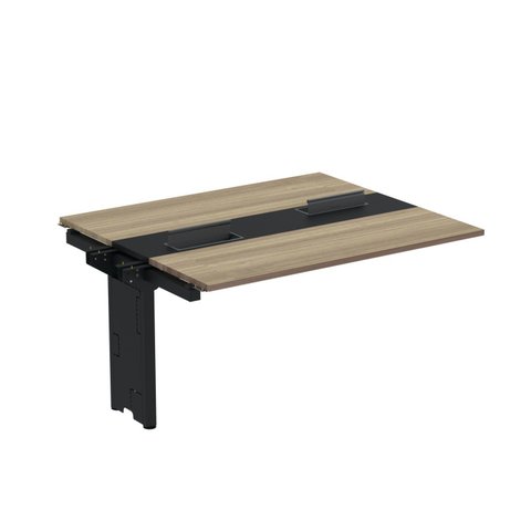 Complemento de Mesa Plataforma para Coworking para 2 Pessoas 160x120 160cm Industrial Noce Naturalle e Preto Marrom/Marromle