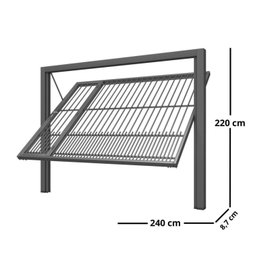 Portão Contrapeso de Aço com Grade Tubolar 220x240 Req: 8,7 - 3