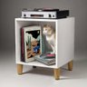 Móvel Nicho Cubo Porta Vinil Lp Disco - Organizador 55cm:branco - 1