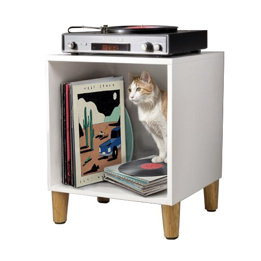 Móvel Nicho Cubo Porta Vinil Lp Disco - Organizador 55cm:branco - 5