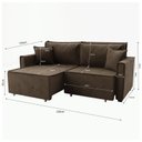 Ver imagem 3 de Sofá Cama Retrátil e Reclinável Onix 220 Cm Joli Marrom Café