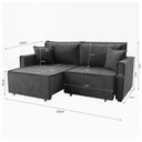 Ver imagem 3 de Sofá Cama Retrátil e Reclinável Onix 220 Cm Joli Cinza Grafite