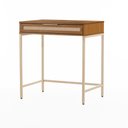 Ver imagem 3 de Escrivaninha Penteadeira Square 1 Gaveta 70 Cm X 48 Cm Louro Freijó - Telinha Rattan