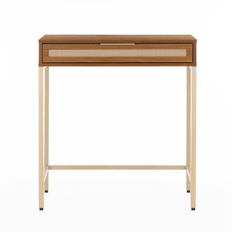 Escrivaninha Penteadeira Square 1 Gaveta 70 Cm X 48 Cm Louro Freijó - Telinha Rattan
