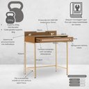 Ver imagem 2 de Escrivaninha Penteadeira Square 1 Gaveta 70 Cm X 48 Cm Louro Freijó - Telinha Rattan