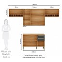Ver imagem 3 de Cozinha Modulada Compacta 4 Peças 8 Portas MDF 280cm Itália Espresso Móveis