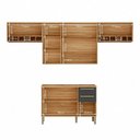 Ver imagem 4 de Cozinha Modulada Compacta 4 Peças 8 Portas MDF 280cm Itália Espresso Móveis