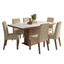 Ver imagem 2 de Conjunto Sala de Jantar Tampo de Madeira 6 Cadeiras Rustic/Branco/Imperial Luso Madesa