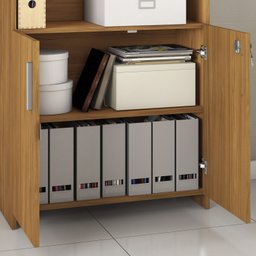Armário para Escritório Semi-aberto 2 Portas com Chave - 2