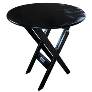 Mesa Redonda 90cm Dobrável em Madeira Maciça - Preto